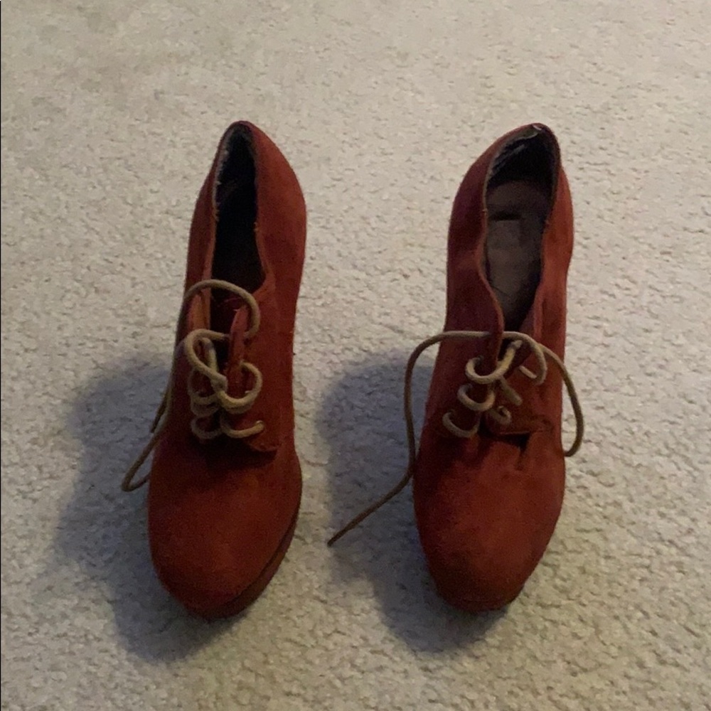 Burnt Orange bootie heels $5 OBO